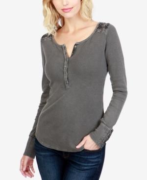 Lucky Brand Embroidered Thermal Top