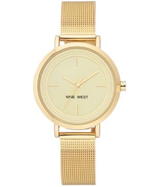 Nine West Women's Gold-tone Stainless Steel Bracelet Watch 34mm