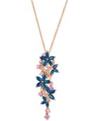 Le Vian Multi-sapphire (3-3/8 Ct. T.w.) & Diamond (1/10 Ct. T.w.) Pendant Necklace In 14k Rose Gold