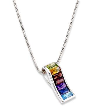 Sterling Silver Necklace, Multistone Rainbow Pendant (3-1/3 Ct. T.w.)