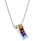 Sterling Silver Necklace, Multistone Rainbow Pendant (3-1/3 Ct. T.w.)
