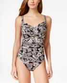 Swim Solutions Paisley-print Long-torso One-piece Swimsuit Women's Swimsuit