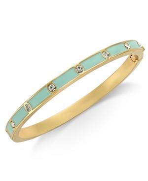 Kate Spade New York Gold-tone Crystal Enamel Hinged Bangle Bracelet
