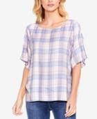 Two By Vince Camuto Daydream Plaid Blouse