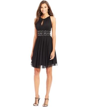 Jessica Howard Keyhole Embellished A-line Dress