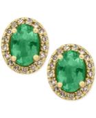 Brasilica By Effy Emerald (7/8 Ct. T.w.) And Diamond (1/8 Ct. T.w.) Stud Earrings In 14k Gold