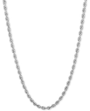 24 Rope Chain Necklace In 14k White Gold