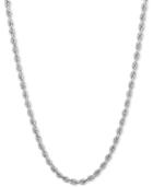 24 Rope Chain Necklace In 14k White Gold