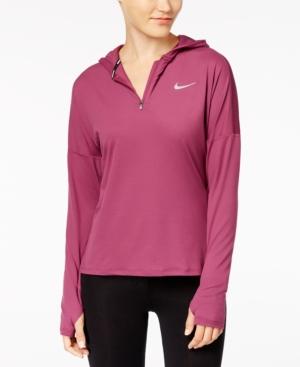 Nike Dry Element Quarter-zip Mesh-trimmed Running Hoodie