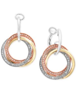 Effy Diamond Tri-tone Drop Earrings (5/8 Ct. T.w.) In 14k Tricolor Gold