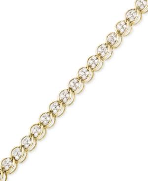 Diamond Cluster Link Bracelet (4 Ct. T.w.) In 10k Gold