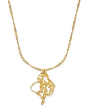 Erwin Pearl Atelier For Charter Club Gold-tone Molten Metal Pendant Necklace, Created For Macy's