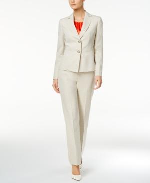 Le Suit 3-pc. Crosshatched Pantsuit