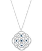 Swarovski Silver-tone Crystal Pave Rosette Pendant Necklace