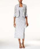 R & M Richards Sequined Lace Midi Dress And Jacket