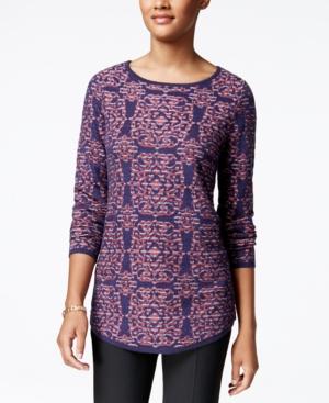 Charter Club Damask-print Jacquard Sweater, Only At Macy's