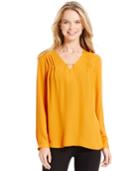Ny Collection Chain-trim Keyhole Blouse