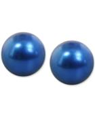 Honora Style Indigo Cultured Freshwater Pearl Stud Earrings In Sterling Silver (9mm)