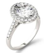 Moissanite Oval Halo Ring (3-1/2 Ct. Tw.) In 14k White Gold