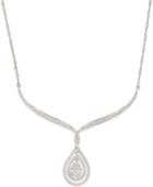 Diamond Teardrop Pendant Necklace (1 Ct. T.w.) In 10k White Gold