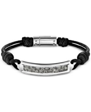 Swarovski Men's Stainless Steel Crystal Acrylic Cord Bracelet