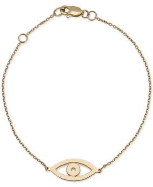 Sarah Chloe Evil-eye Link Bracelet In 14k Gold