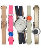 Fossil Women's Georgina Blue Leather Wrap Strap Watch & Interchangeable Straps Box Set 26mm Es4095set