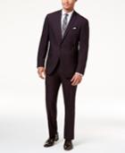 Kenneth Cole Reaction Men's Slim-fit Burgundy Iridescent Suit