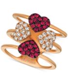 Le Vian Ruby (1/2 Ct. T.w.) & Diamond (1/2 Ct. T.w.) Heart Ring In 14k Rose Gold