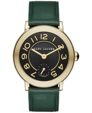 Marc Jacobs Women's Riley Dark Green Leather Strap Watch 36mm Mj1469