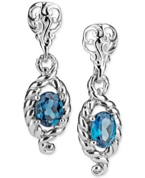 Blue Topaz Drop Earrings (2-3/8 Ct. T.w.) In Sterling Silver