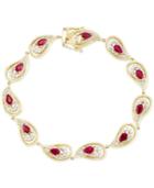 Rare Featuring Gemfields Certified Ruby (2-1/5 Ct. T.w.) And Diamond (1 Ct. T.w.) Bracelet In 14k Gold