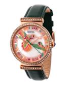 Bertha Quartz Emily Collection Rose Gold And Green Leather Watch 37mm