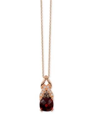 Le Vian Chocolatier Garnet (1-1/10 Ct. T.w.) And Diamond Accent Pendant Necklace In 14k Rose Gold