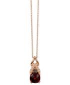 Le Vian Chocolatier Garnet (1-1/10 Ct. T.w.) And Diamond Accent Pendant Necklace In 14k Rose Gold