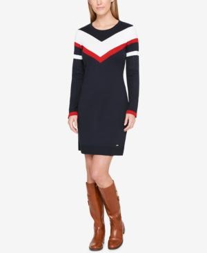 Tommy Hilfiger Colorblocked Sweater Dress, Created For Macy's