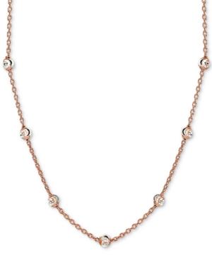 Giani Bernini Rose Gold-tone Beaded Station Link Statement Necklace, 18 + 2 Extender, Created For Macy's