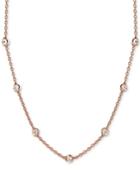 Giani Bernini Rose Gold-tone Beaded Station Link Statement Necklace, 18 + 2 Extender, Created For Macy's