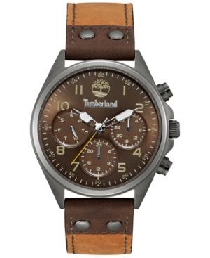 Timberland Men's Wolcott Brown Leather Strap Watch 44x48mm Tbl14859jsu12