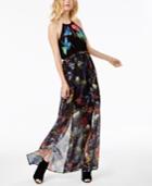 Guess Birds Of Paradise Halter Maxi Dress