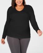 Cuddl Duds Plus Size Softwear Long-sleeve V-neck Top