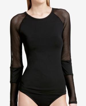 Calvin Klein Mesh-sleeve Rash Guard Women's Swimsuit