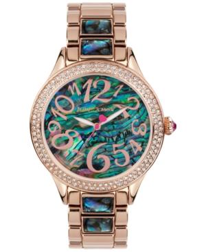Betsey Johnson Women's Abalone-color And Rose Gold-tone Bracelet Watch 40mm Bj00478-04