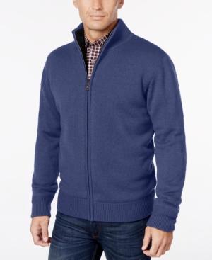 Weatherproof Vintage Men's Big And Tall Lined Zip-front Cardigan