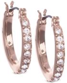 Anne Klein Rose Gold-tone Pave Mini-hoop Earrings