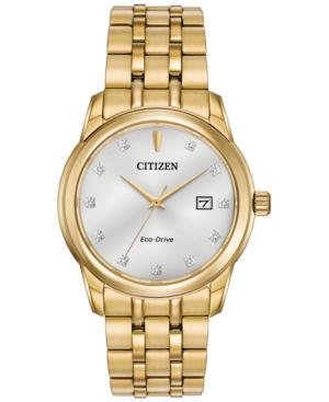 Citizen Men's Eco-drive Diamond Accent Gold-tone Stainless Steel Bracelet Watch 39mm Bm7342-50a