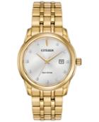 Citizen Men's Eco-drive Diamond Accent Gold-tone Stainless Steel Bracelet Watch 39mm Bm7342-50a