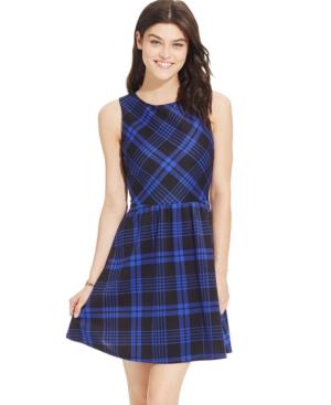 Teeze Me Juniors' Printed Fit-and-flare Scuba Dress