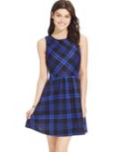 Teeze Me Juniors' Printed Fit-and-flare Scuba Dress
