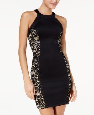 Bcx Juniors' Lace-panel Bodycon Dress